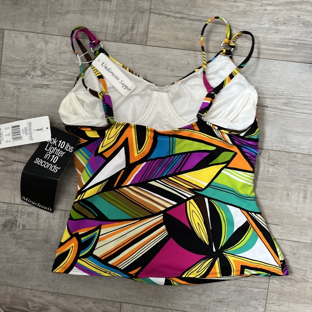 MIRACLESUIT NWT Carlisle Underwire Tankini Top Size 14 NWT - Picture 3 of 3